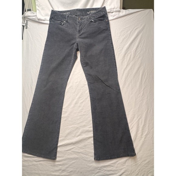 Gap 1969 Perfect Boot Corduroy Pants Jeans Women's Size 32 14 31 Color Pavement - Picture 2 of 9